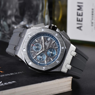 Đồng hồ nam mới Quarz Công sở Giải trí Thời trang Full Chức năng Chronograph Đồng hồ đeo tay Dây đeo silicon