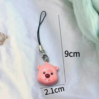 Mặt dây chuyền điện thoại di động hình răng gấu màu hồng