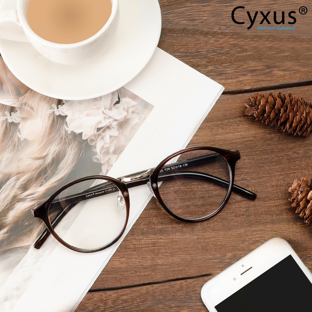 Cyxus Kính Thời Trang Gọng Tròn Cổ Điển Chống Ánh Sáng Xanh Và Tia UV Cho Máy Tính Điện Thoại 8065