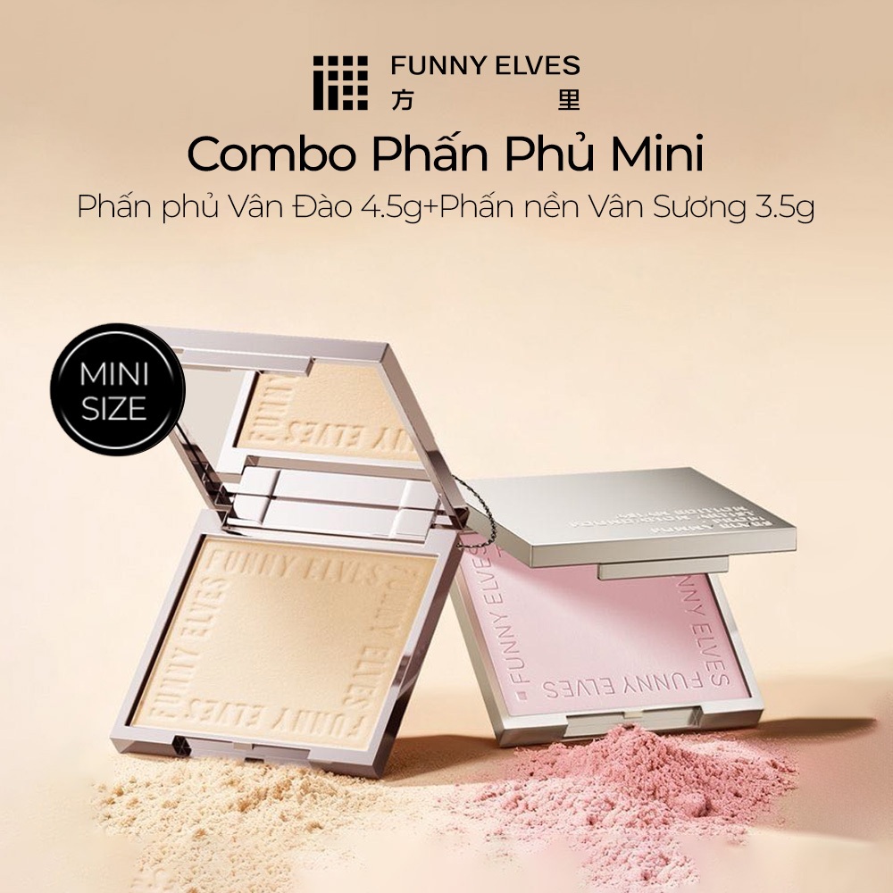 Funny Elves Combo Bột  3.5g + 4.5g Bột Tím – Kiểm Soát Dầu 12H – Da Mịn – Không Chèo – Chỉnh Âm