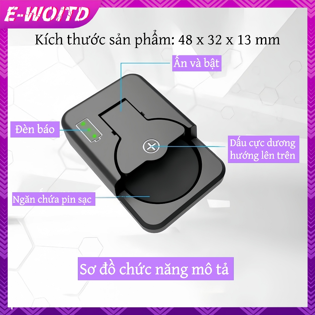 E-WOITD 1 Nút Sạc Pin Đa Năng LIR2032 1632 2450 4.2V Bộ Phận Pin Nút Sạc Pin E-WOITD