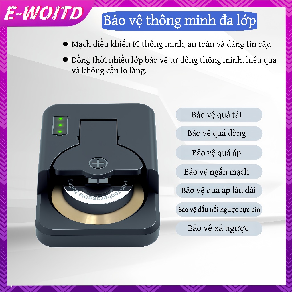 E-WOITD 1 Nút Sạc Pin Đa Năng LIR2032 1632 2450 4.2V Bộ Phận Pin Nút Sạc Pin E-WOITD