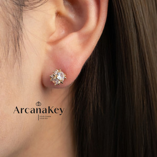 Bông tai 3D sáng bóng, bề mặt lấp lánh - Phù hợp mọi lúc, từ công sở đếnparty [ArcanaKey]