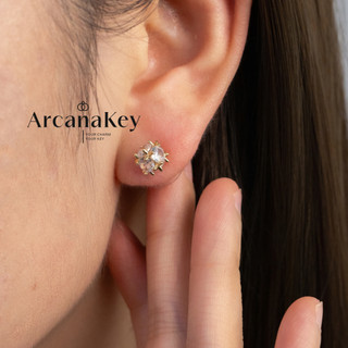 Bông tai 3D sáng bóng, bề mặt lấp lánh - Phù hợp mọi lúc, từ công sở đếnparty [ArcanaKey]