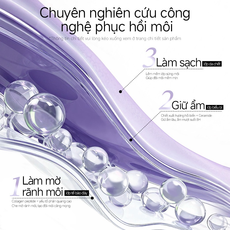 Little Ondine Son môi dưỡng mềm ánh sáng tự nhiên Dưỡng ẩm, giữ màu lâu, không khô môi, mịn màng 3g