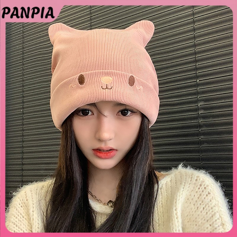 PANPIA-Mùa Đông Phong Cách Hàn Quốc Mũ Ếch Móc Dệt Kim Mũ Bò Dệt Kim Mũ Dành Cho Nữ Quà Tặng Bé Anime Mũ Chụp Ảnh Chống Đỡ Đảng HEVN