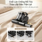 Simplus Máy hút bụi giường nệm Thiết kế 2 cốc chứa bụi   Tia UV diệt khuẩn   Tốc độ đập 96,000 vòng/phút  Lực hút mạnh 18000pa  Sấy khô bằng gió nóng  Bộ lọc HEPA F9 cao cấp  Tích hợp hương thơm CMYH007GY — ảnh 8