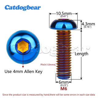 Catdogbear Titan Bolt Allen Ổ cắm vít M6 phù hợp với xe máy, ô tô và xe đạp