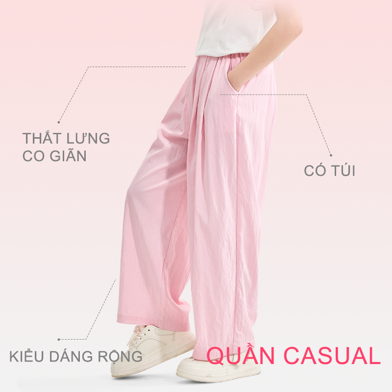 W.G.Q  Quần Bé Gái, Phong Cách Mới Mùa Hè, Nhẹ Thoáng Khí, Lỏng Lẻo Thoải Mái