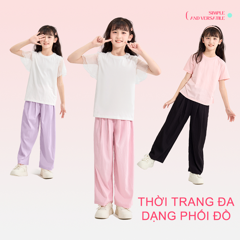 W.G.Q  Quần Bé Gái, Phong Cách Mới Mùa Hè, Nhẹ Thoáng Khí, Lỏng Lẻo Thoải Mái