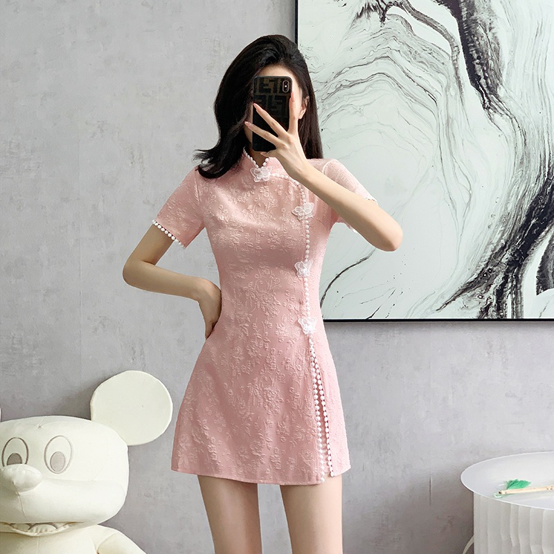 Sườn xám nữ hai mảnh phong cách Trung Hoa, thiết kế cải tiến, phù hợp mặc hàng ngày