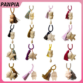 PNPIA- Retro Gỗ Móc Khóa Tay Khắc Dễ Thương Túi Mặt Dây Chuyền Trang Trí Xe Móc Khóa Dành Cho Nữ Cặp Đôi Trang Sức Thời Trang Phụ Kiện Quà Tặng
