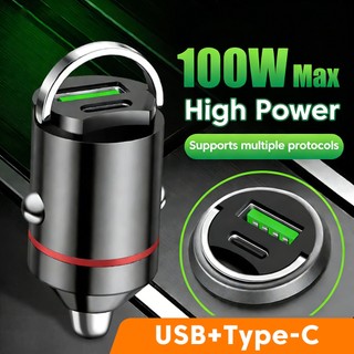 Bộ sạc xe hơi Elough Mini 100W USB Type C Vòng kéo Bộ sạc điện thoại ô tô