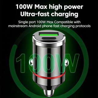 Bộ sạc xe hơi Elough Mini 100W USB Type C Vòng kéo Bộ sạc điện thoại ô tô