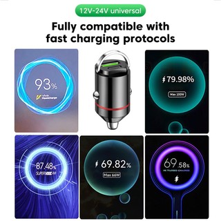 Bộ sạc xe hơi Elough Mini 100W USB Type C Vòng kéo Bộ sạc điện thoại ô tô