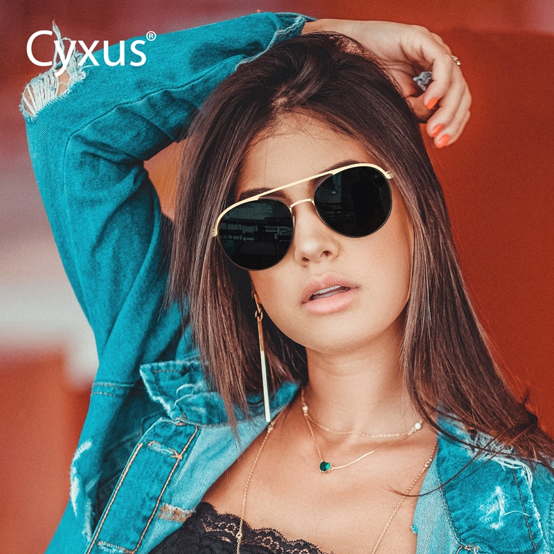 Cyxus Kính Mát 2 Trong 1 Từ Tính Kiểu Aviator Phân Cực Chống Ánh Sáng Xanh UV400 Cho Nam Nữ Câu Cá Lái Xe P1209