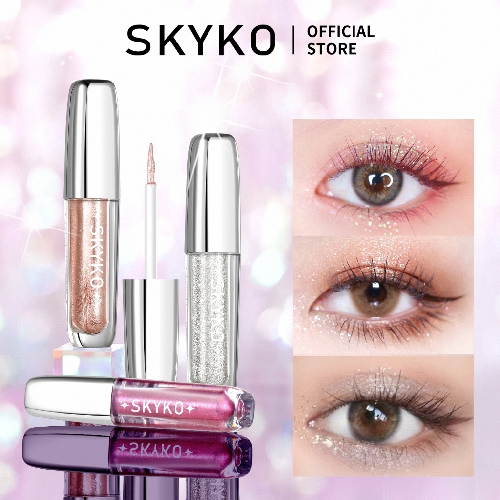 SKYKO Giảm Giá 3 Bộ Trang Điểm Có Phấn Mắt Dạng Lỏng & Phấn Hồng Lỏng & Bút Kẻ Mắt