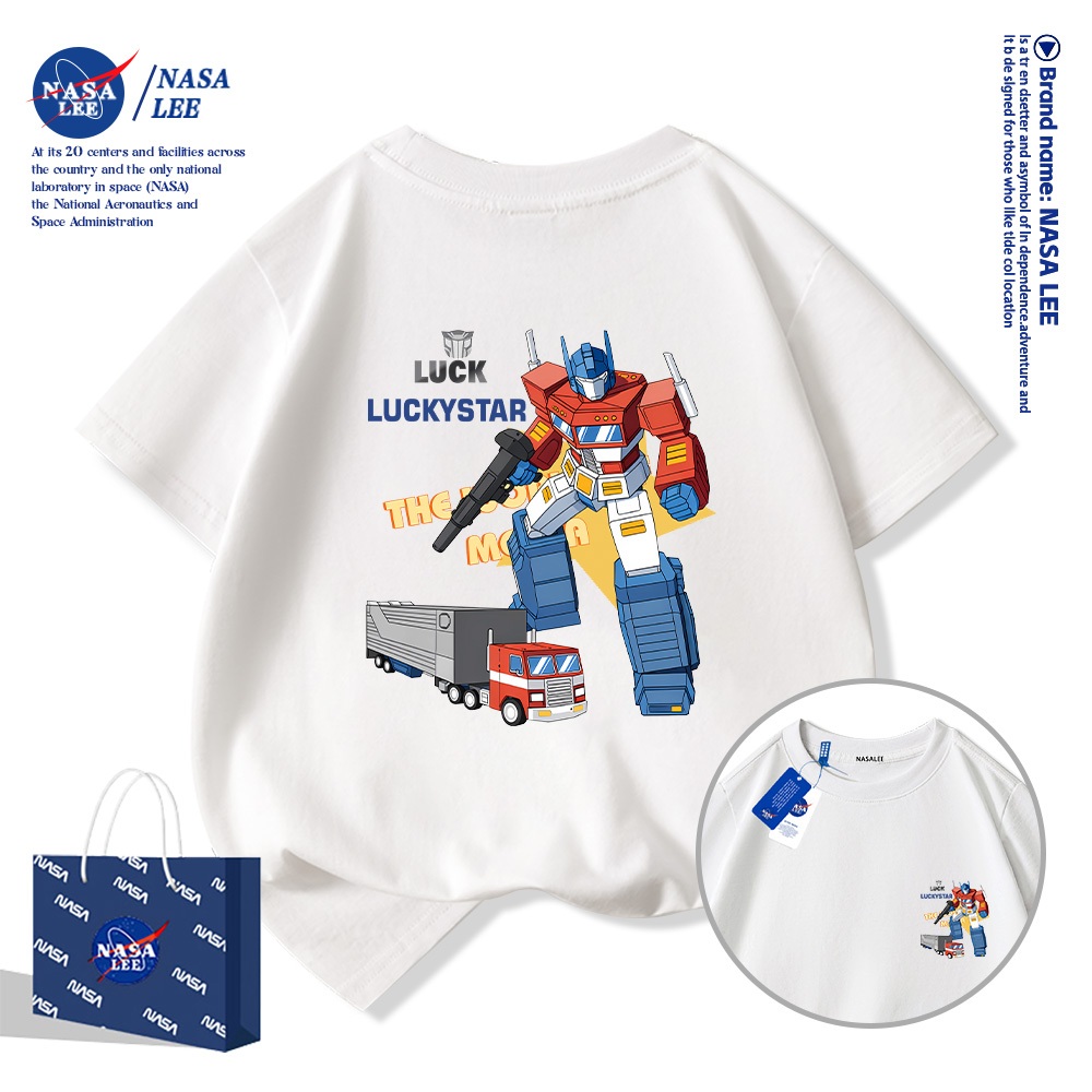 💥Xu hướng hot 2026💥 Áo thun trẻ em NASA họa tiết Transformers Chất liệu cotton Unisex Giao hàng ngay
