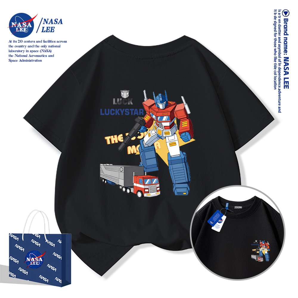 💥Xu hướng hot 2026💥 Áo thun trẻ em NASA họa tiết Transformers Chất liệu cotton Unisex Giao hàng ngay