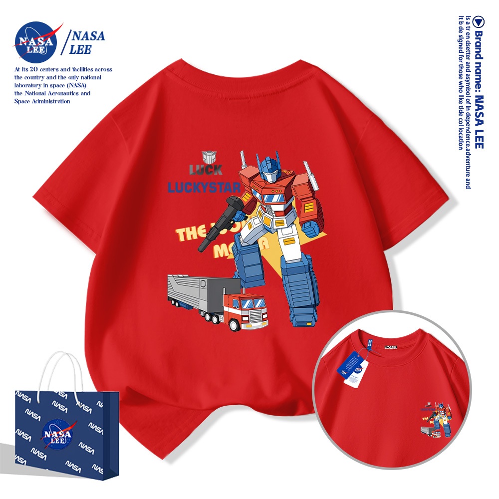 💥Xu hướng hot 2026💥 Áo thun trẻ em NASA họa tiết Transformers Chất liệu cotton Unisex Giao hàng ngay