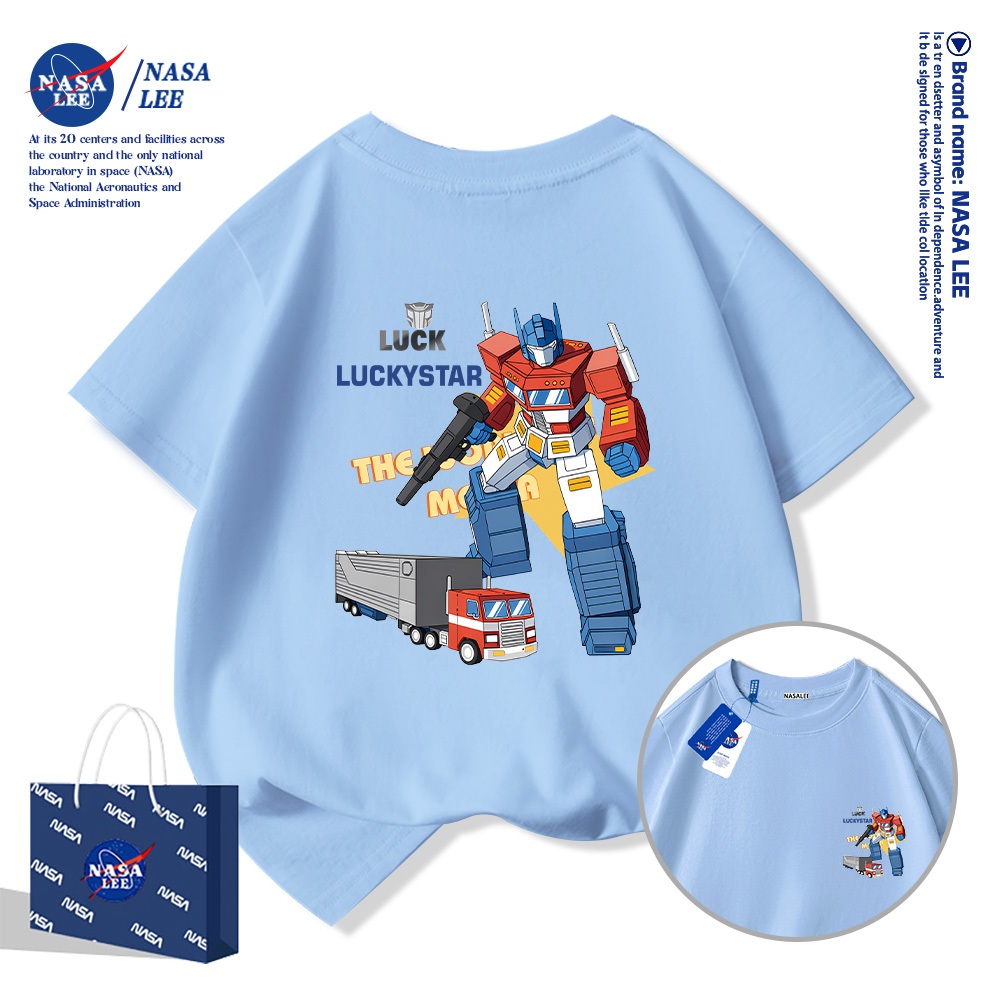 💥Xu hướng hot 2026💥 Áo thun trẻ em NASA họa tiết Transformers Chất liệu cotton Unisex Giao hàng ngay