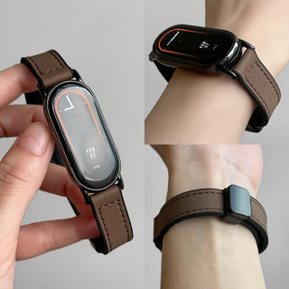 Dây Da Cho Xiaomi Smart Band 8 / 9 / 10 Từ Mi Band 8 9 10 Dây Đeo Chống Thấm Nước Thể Thao Da Dây Đeo