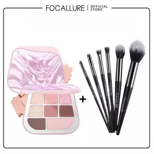 Bảng phấn mắt FOCALLURE Sắc tố cao + Bộ cọ 6 mảnh Dễ dàng pha trộn lâu trôi không ngứa