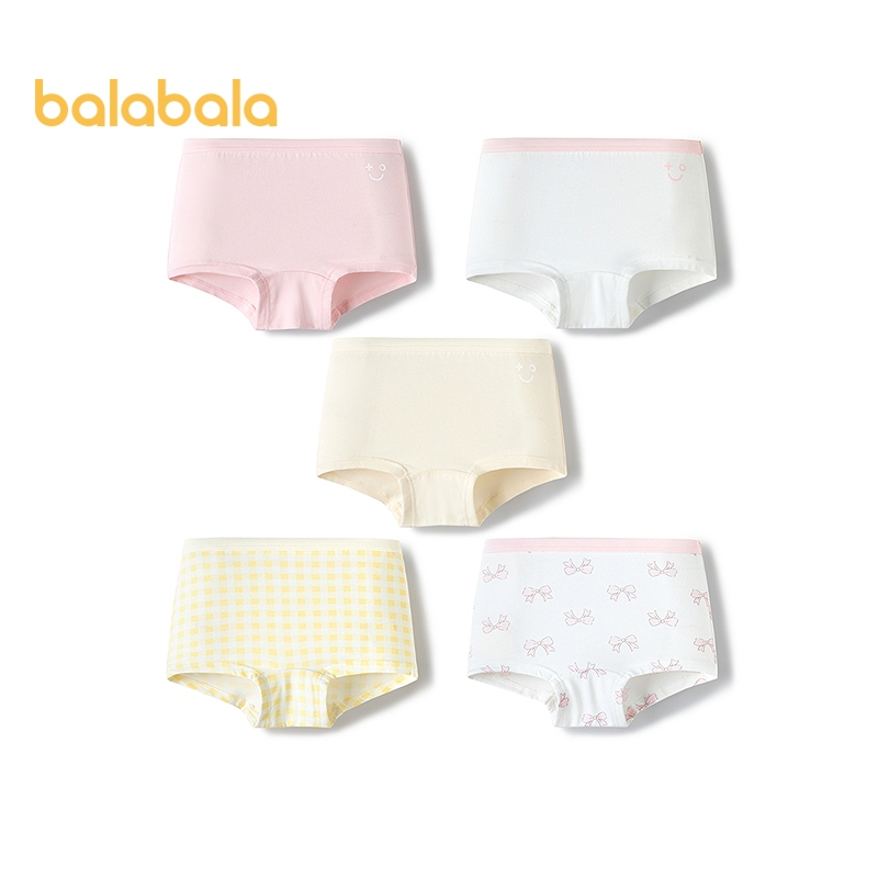 Set 5 Quần Lót Boxer Bé Gái Balabala Cotton Một Lớp Thời Trang