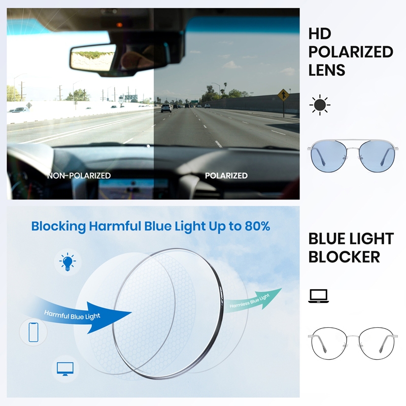 Cyxus Kính Mát 2 Trong 1 Từ Tính Kiểu Aviator Phân Cực Chống Ánh Sáng Xanh UV400 Cho Nam Nữ Câu Cá Lái Xe P1209