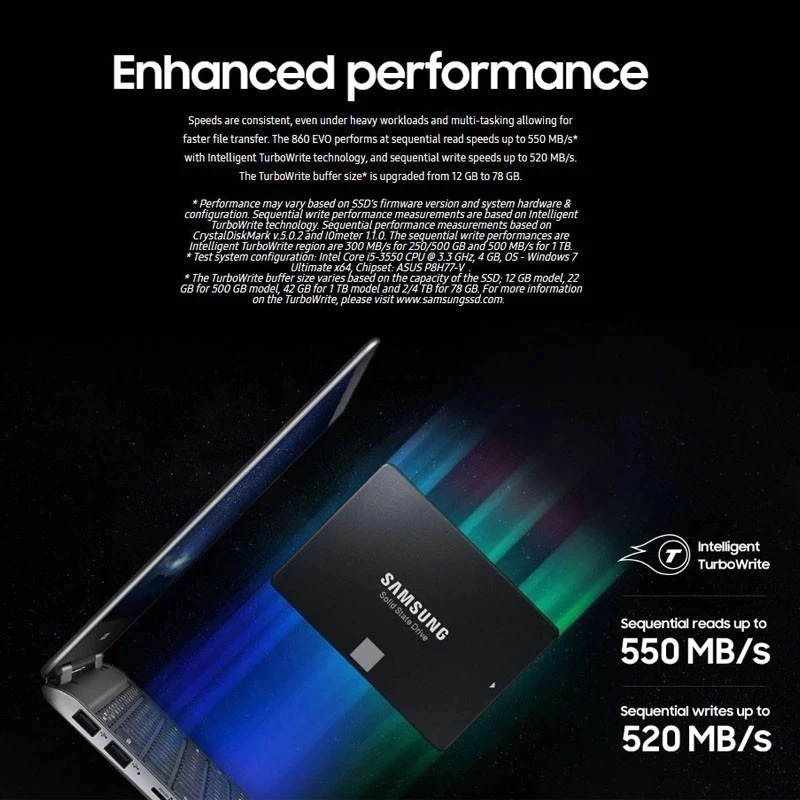 Ổ cứng thể rắn Samsung 870 EVO 500GB / 1TB- Ổ cứng thể rắn tích hợp 2,5 Inch, Bộ nhớ Flash NAND 3D,