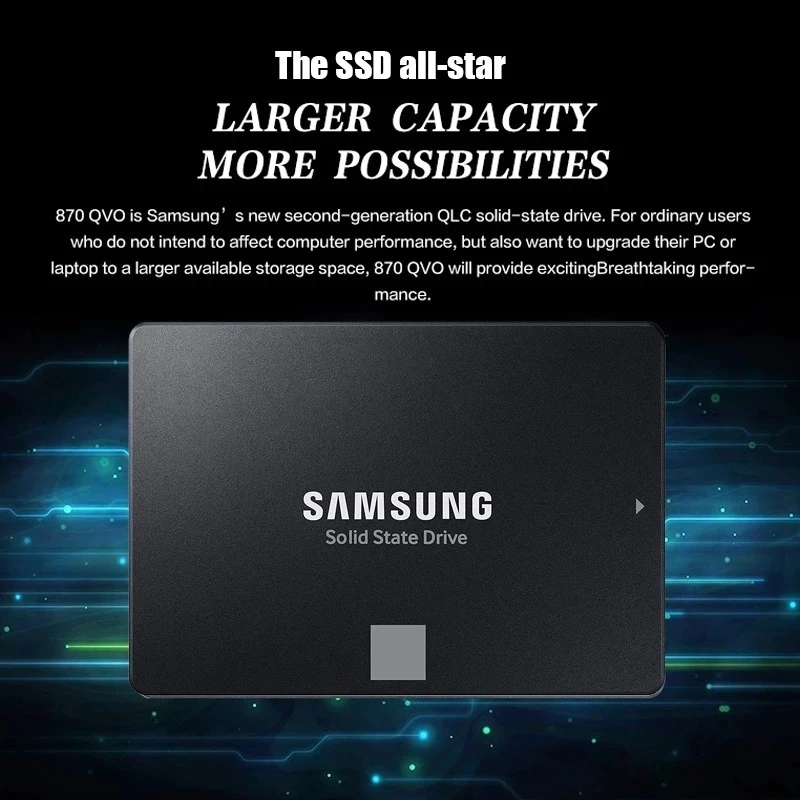 Ổ cứng thể rắn Samsung 870 EVO 500GB / 1TB- Ổ cứng thể rắn tích hợp 2,5 Inch, Bộ nhớ Flash NAND 3D,