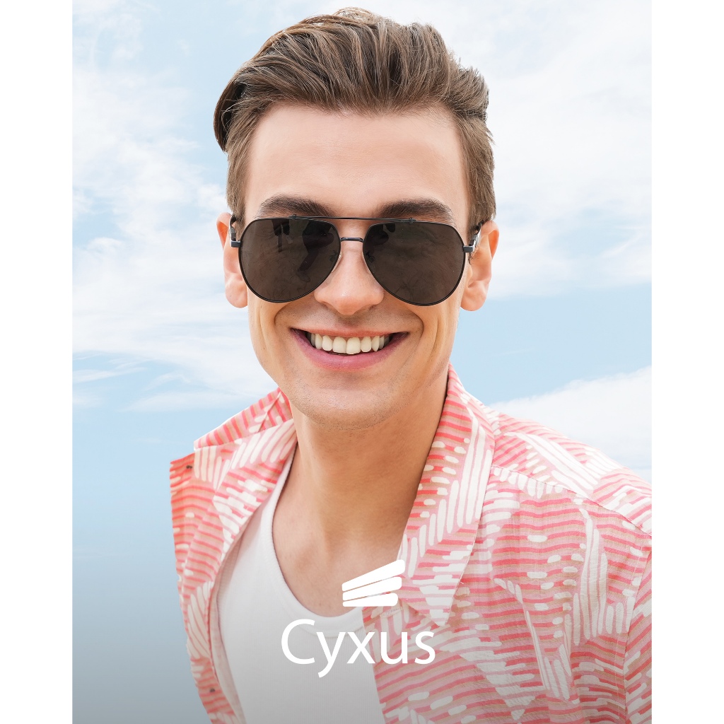 Cyxus Kính Mát Thời Trang Kiểu Phi Công Phân Cực UV400 Gọng Kim Loại Chống Lóa Đi Biển Lái Xe Cho Nam Nữ 1020