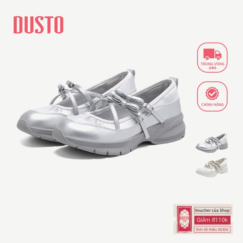DUSTO Mary Jane Giày Nữ Giày Thể Thao Phong Cách Mới Đeo Chéo Thiết Kế Nơ DWH002665A