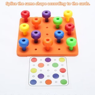 Đồ chơi khối xây dựng giáo dục cho trẻ em DIY móng tay nhỏ và cờ vua được xếp chồng lên nhau theo nhiều hình dạng khác nhau.