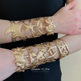 DREJEW Lắc Tay Nữ Vàng / Bạc Tông Màu Sao Biển Vỏ Charm Bohemian Thời Trang Hàng Ngày Hợp Thời Trang Phụ Kiện Cổ Tay