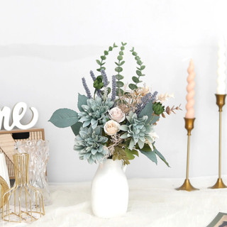 Bó Hoa Lụa Thược Dược Giả Mix Nụ Hồng Decor Trang Trí Nhà Cửa Vintage Cành Lá Bạch Đàn Oải Hương Xanh Ngọc Pastel Phụ Kiện Chụp Ảnh Studio Tiệc Cưới Phòng Khách Sang Trọng Cao Cấp Đẹp Mềm Mại 40cm Phong Cách Bắc Âu Cắm Bình