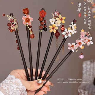 Kẹp Tóc Nữ Cao Cấp Phong Cách Cổ Đại Bằng Gỗ Sậm Màu