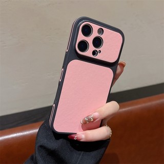 Ốp điện thoại cửa sổ lớn bằng da trơn màu xanh lá cây sang trọng phù hợp cho iPhone 13 14 15 16 17 Pro Max full foreskin chống rơi