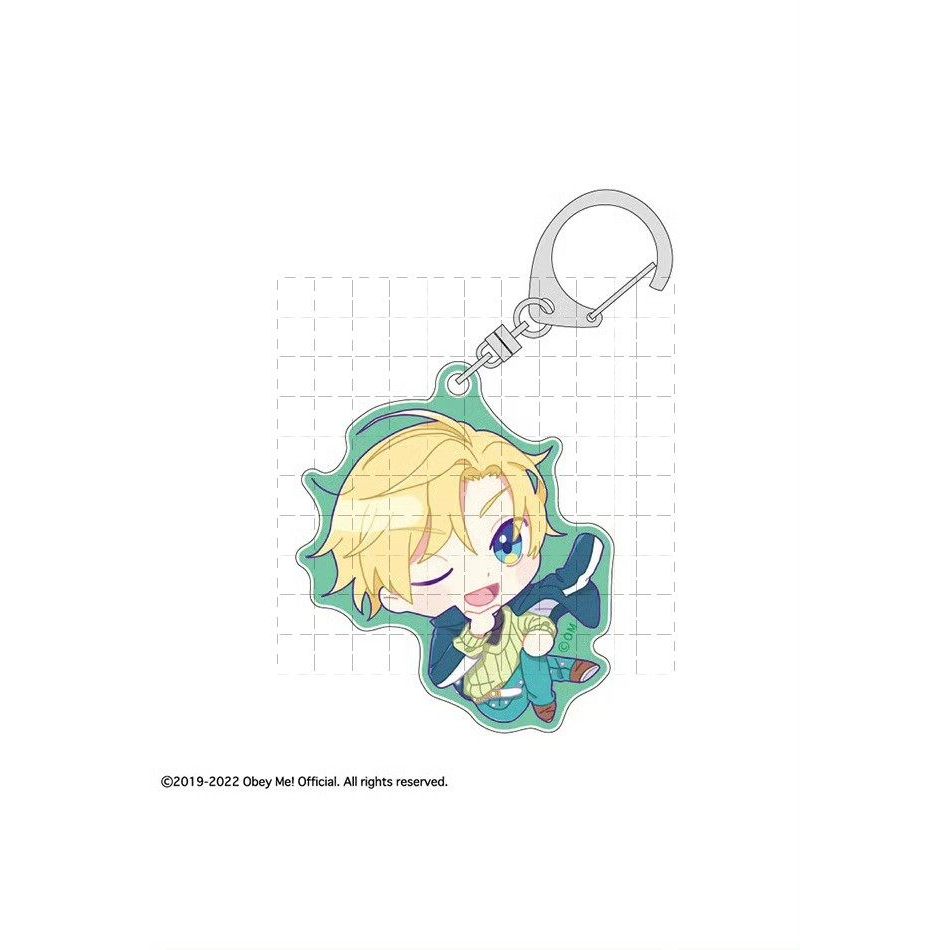 Obey Me Nightbringer Móc khóa Acrylic Charm cho Leviathan Mammon Satan Belphegor Lucifer Anime Merch