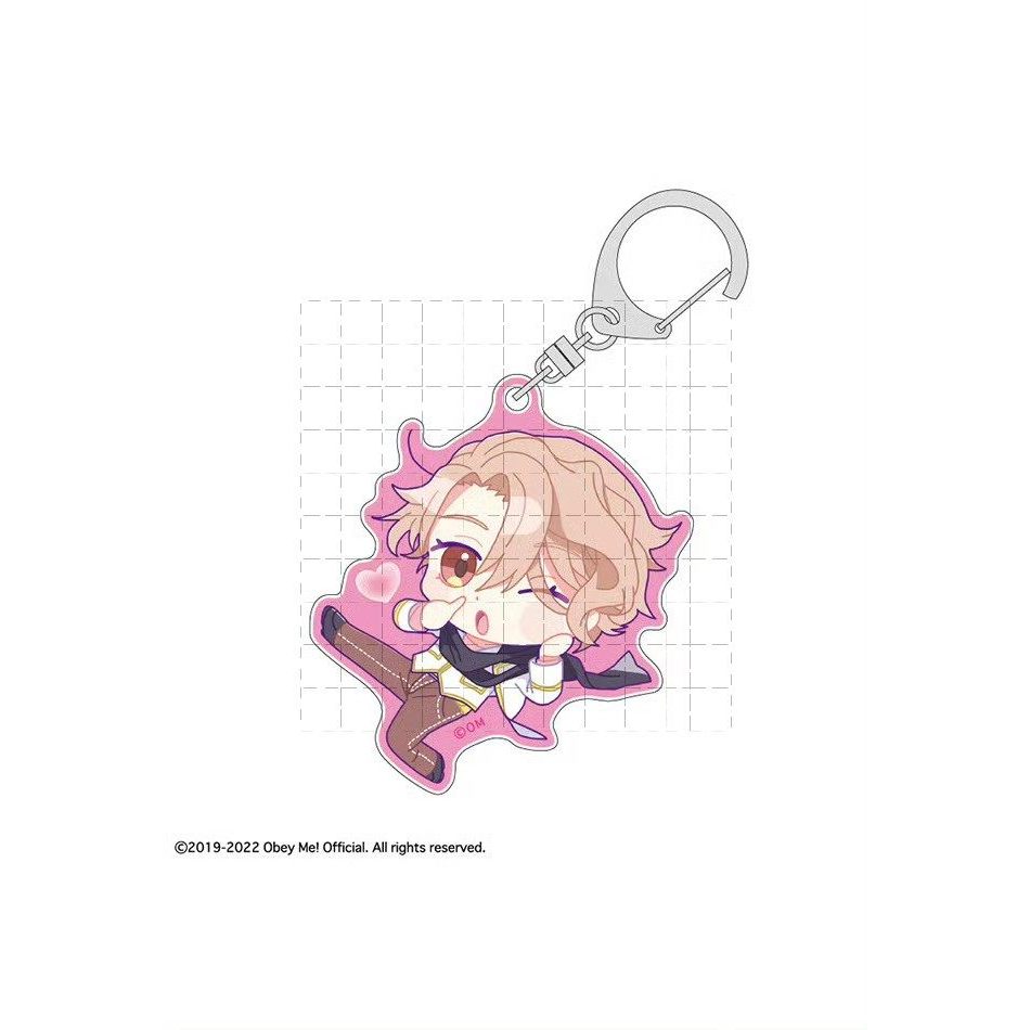 Obey Me Nightbringer Móc khóa Acrylic Charm cho Leviathan Mammon Satan Belphegor Lucifer Anime Merch
