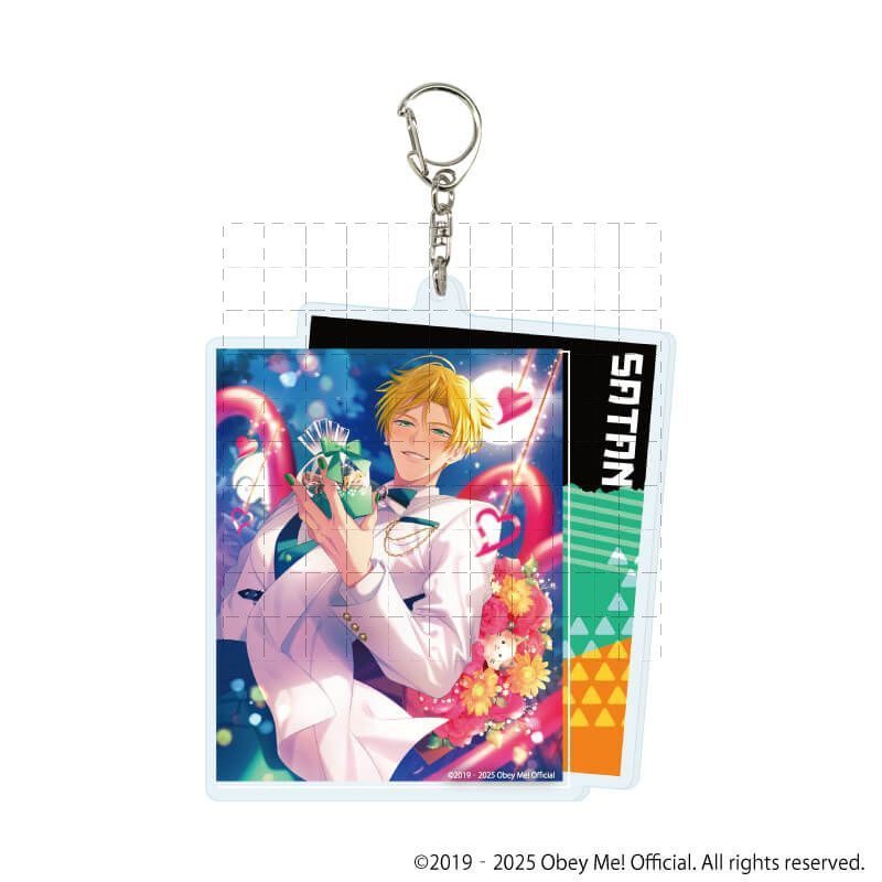 Obey Me Nightbringer Fan-Art Móc khóa Acrylic Charm cho Lucifer Satan Leviathan Mammon Anime Merch