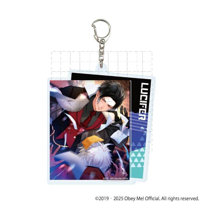 Obey Me Nightbringer Fan-Art Móc khóa Acrylic Charm cho Lucifer Satan Leviathan Mammon Anime Merch