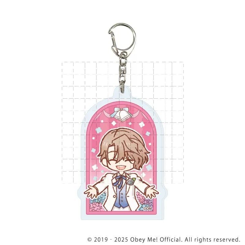 Móc khóa Obey Me Nightbringer - Mammon, Satan, Beelzebub với Hydrangea loral Design Acrylic Charm