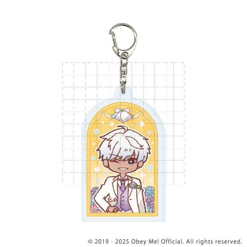 Móc khóa Obey Me Nightbringer - Mammon, Satan, Beelzebub với Hydrangea loral Design Acrylic Charm