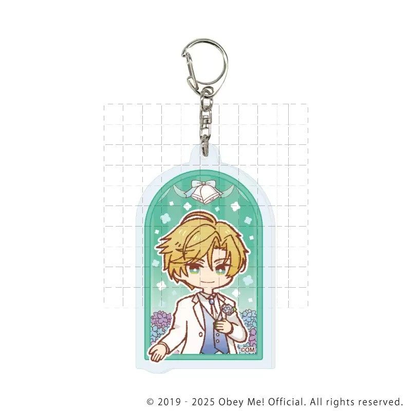 Móc khóa Obey Me Nightbringer - Mammon, Satan, Beelzebub với Hydrangea loral Design Acrylic Charm