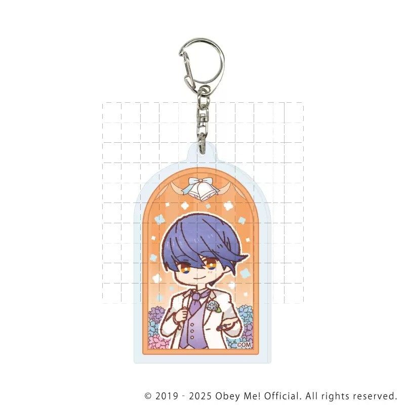 Móc khóa Obey Me Nightbringer - Mammon, Satan, Beelzebub với Hydrangea loral Design Acrylic Charm