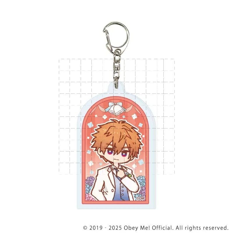 Móc khóa Obey Me Nightbringer - Mammon, Satan, Beelzebub với Hydrangea loral Design Acrylic Charm