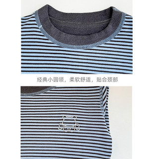 (6m-12Yrs) Bộ Đồ Lót Thu Đông Mới Bé Trai Lông Cừu Lót Sọc Ấm Áp Trẻ Em Quần Lót Giữ Nhiệt Bé Gái Trẻ Em Mặc