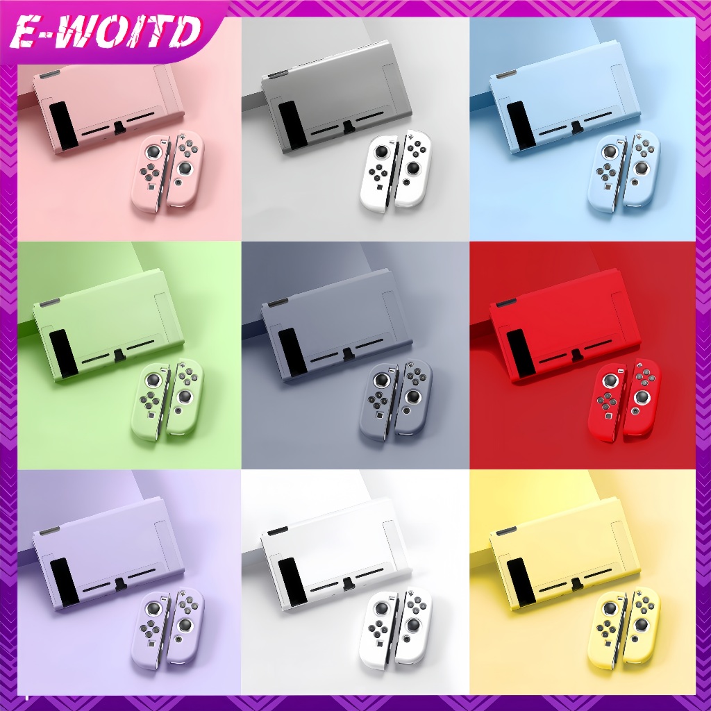 Ốp bảo vệ E-WOITD Tương thích với bảng điều khiển OLED Nintendo Switch và Joy-Cons, Switch có thể được chèn vào Dock có vỏ HNVN