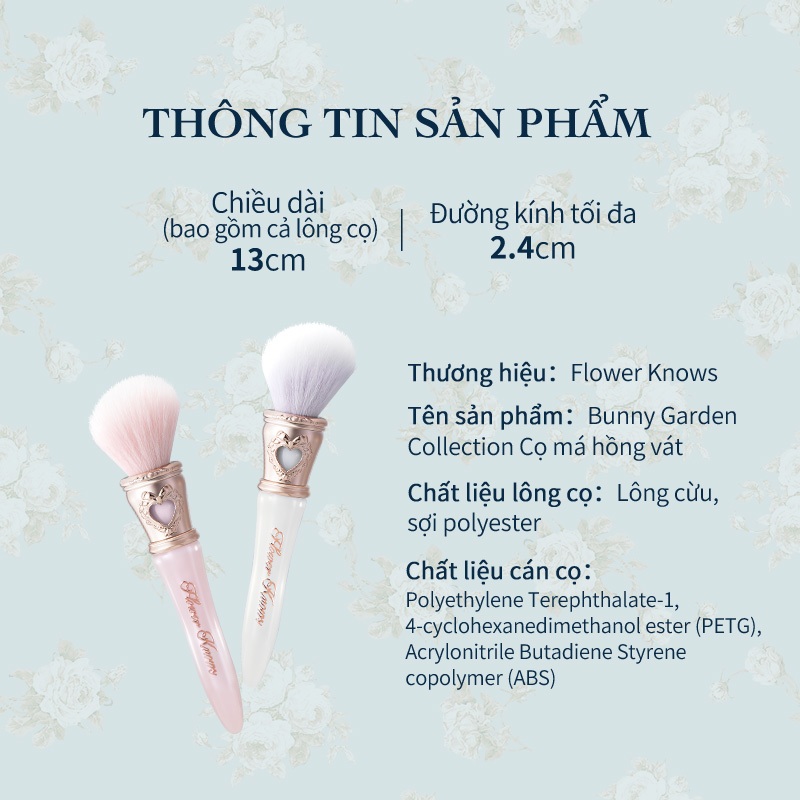 Bộ sưu tập Flower Knows Bunny Garden Bàn chải phấn má hồng góc